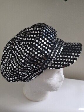 Black Sequine Cap
